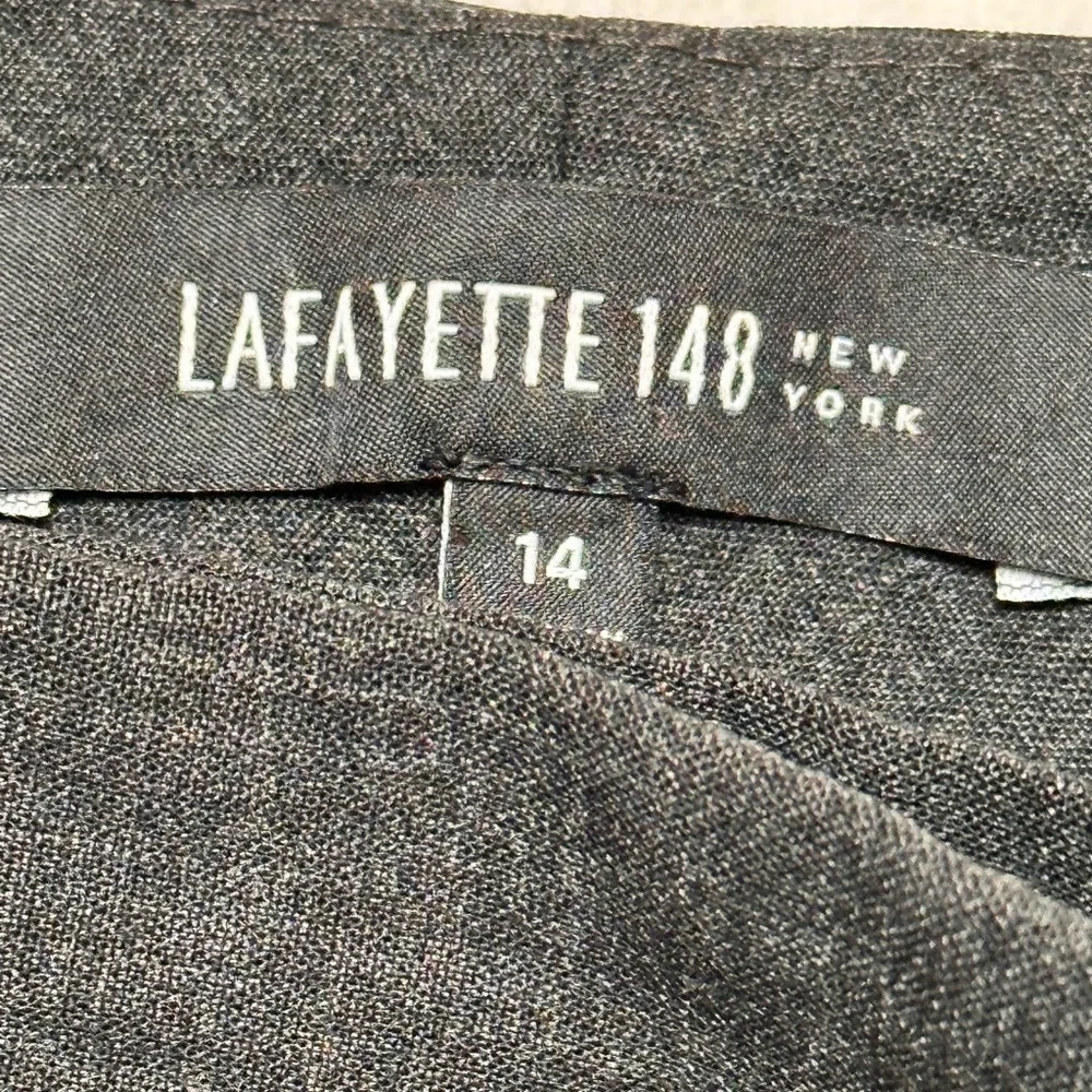 Lafayette 148 New York Wool Trousers Black/Charcoal Gray Professional Dress Pant
